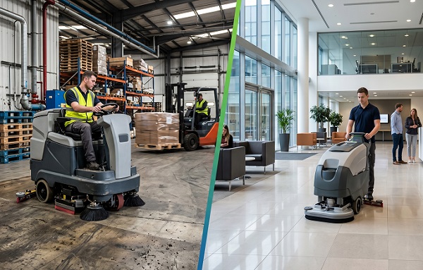 Limpadores de piso industriais versus comerciais: qual a diferença e qual você precisa?